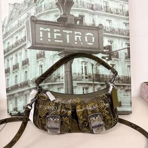 Coach CCE38 Ashton Bag With Snake Print IN Olive Multi